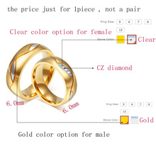 Hot sale AAA CZ couple rings for women men 18k gold engagement wedding ring 2015 fashion