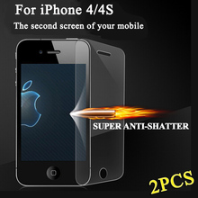 2PCS Coverage Thin Coating For iphone 4 Tempered Glass Film Anti Shock For Apple iPhone 4S 4G Screen Protector Invisible Shield