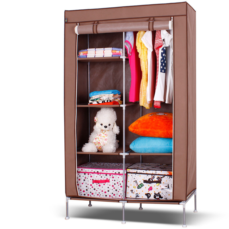 Zip Full Closed Protecting Cover Strengthening Wardrobe Steel Tube