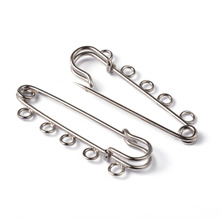 200pcs Platinum Color Iron Kilt Pins Jewelry Findings about 16mm wide, 50mm long, hole: 3mm