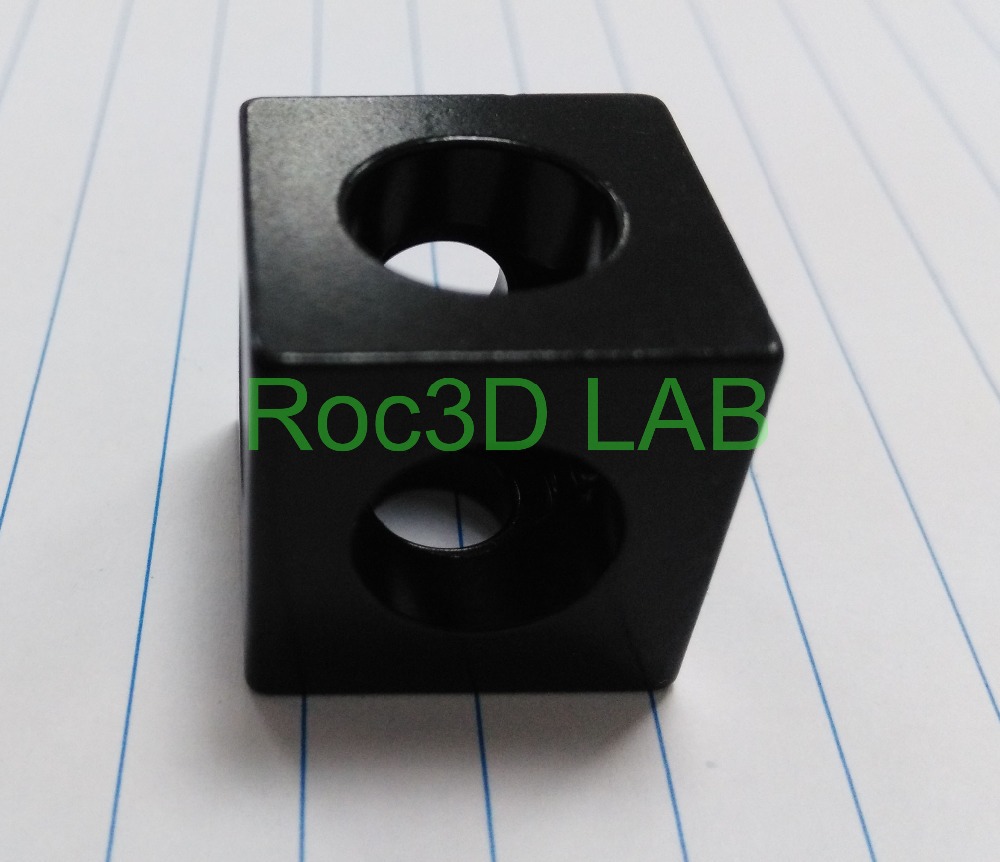 SKU 610 Black anodized three way cube corner connector for v slot extrusions profile openbuild
