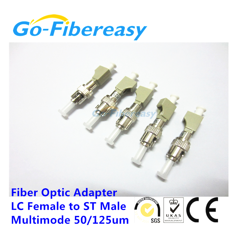 Good Quality 5pcs/lot  FTTH Fiber Flange Adapter LC female to ST male  Fiber Optical Adapter Multimode 50/125um Simplex