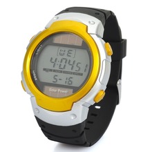 For Women and Men Sports Watch Solar Powered Digital Backlight Wrist Watch w Alarm Stop Watch