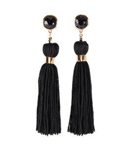 Черный кисточкой серьги 2016 мода ювелирных изделий для женщин подарок на день рождения бесплатная доставка оптовая продажа E059