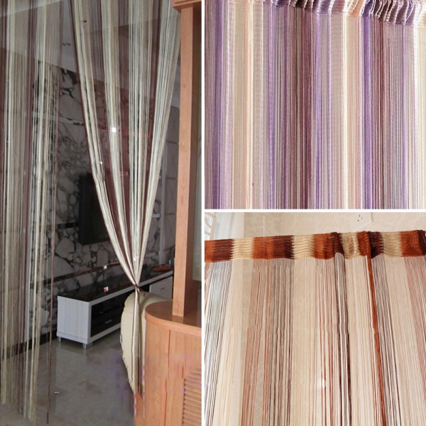 Mixed Colorful Line String Window Curtain Tassel Door Room Divider Scarf Valance
