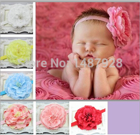 823 New baby headbands buy online 714 Aliexpress.com : Buy Children Pink Baby Headbands Big Flower Headband   