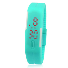 Essential 7Color Blue Yellow Ultra Thin Men Girl Sports Silicone Digital LED Sports Wristwatch Bangle Bracelet