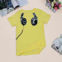 Summer Headphone Cartoon t-Shirt Kids Tees Girl Boys Tshirt Kids Short Sleeve Tops Tee Shirt Garcon Roupas Infantis Menino