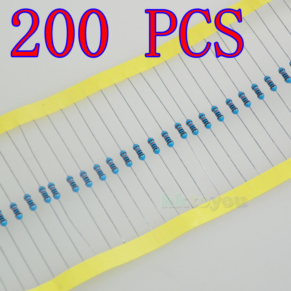 Lot 200 PCS Resistors 1 4W Metal Film 1 10 22 47 68 100 1K 10K