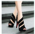 2015 new Korean peep toe shoes sandals tide Rome shoes waterproof Sexy Heels night club party