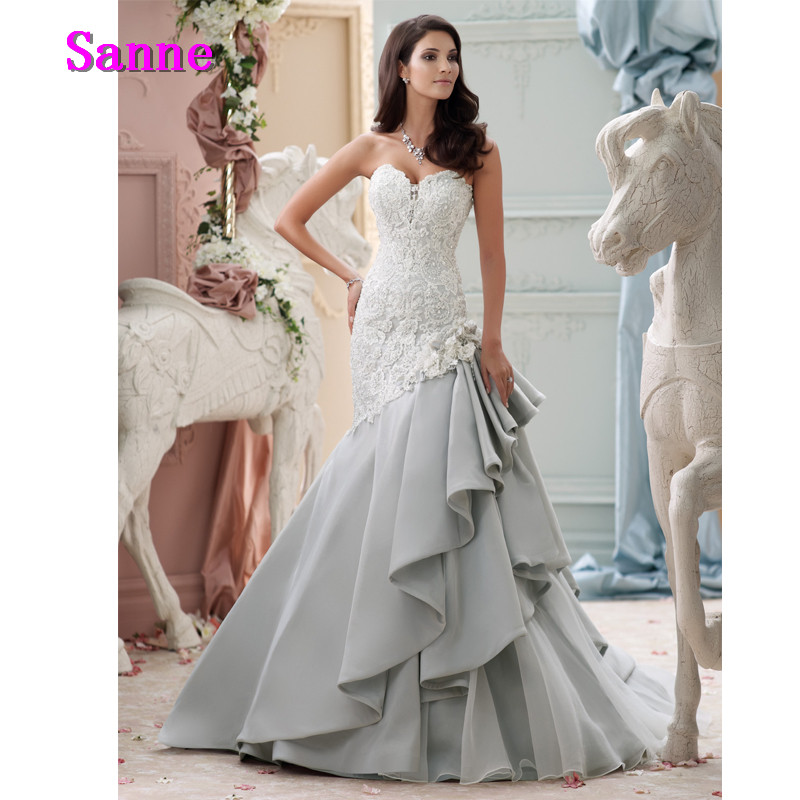 Vestido De Novia Sirena Applique Lace Bride Dress Sweetheart Ruffled font b Wedding b font font