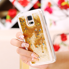 S5 Cute Liquid Glitter Sand Star Case Fundas For Samsung Galaxy S5 i9600 Crystal Clear Cellphone Back Cover Coque Quicksand