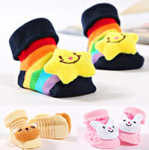 Cartoon Antiskid Baby Children Infant Toddler Sock Colorful 3D Cubic Sox Baby Socks Learning Walk Protect Toes Warming sox JA32