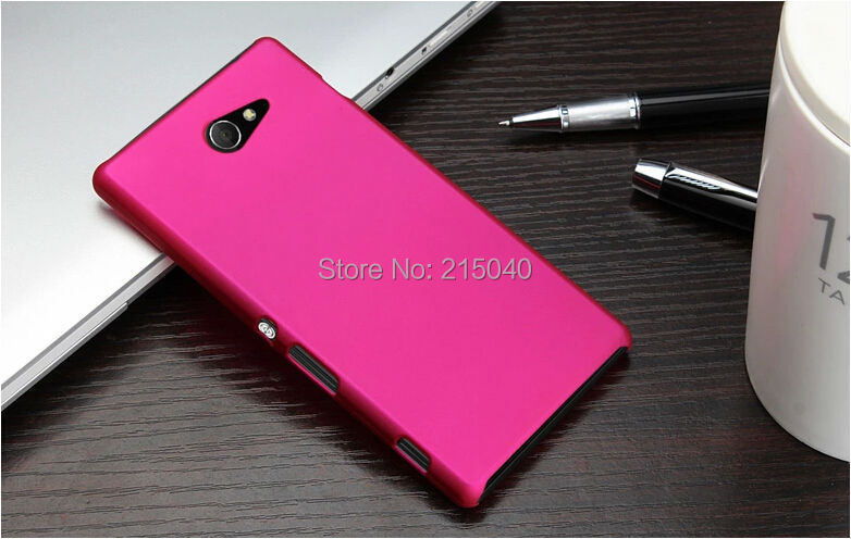 Colorful Oil-coated Rubber Matte Hard Back Case for Sony Xperia M2 S50h M2 Dual D2302 Matte Back Cover, SON-079 (10)