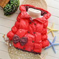 2016new autumn winter baby girls down parkas children cute bow outerwear kids girls thick fashion jackets