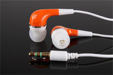 Orange 3 5mm In Ear Earphone Earbud with Microphone for phone Tablet PC Phablet Free Shipping