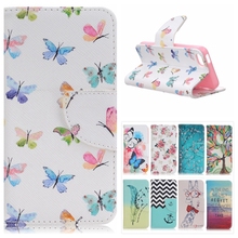 Butterfly Pattern Leather Case for Apple iPhone SE 5SE Colored Flower Flip Stand Wallet Cover for iPhonese Card Slot Phone Cases