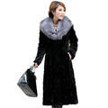 2016 New Winter Luxury Women Spliced Mink Fur Coat Fox Fur Collar Loose Big Yards Thicken