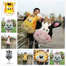 Large 2pcs/lot Animal Head Balloons Tiger & Lion & monkey & zebra & deer & cow Helium Balloon birthday party decoration