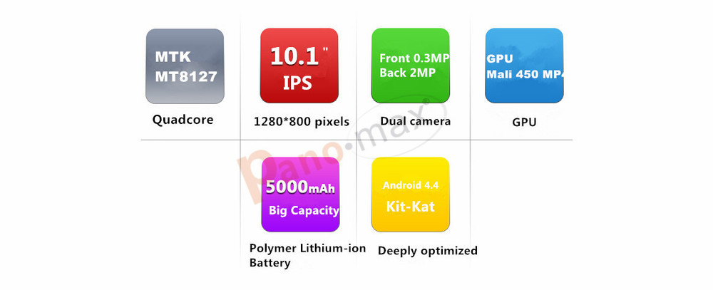 10 1 inch Quadcore IPS tablet with MTK 8127 1280 800 pixels support Wifi bluetooth 4