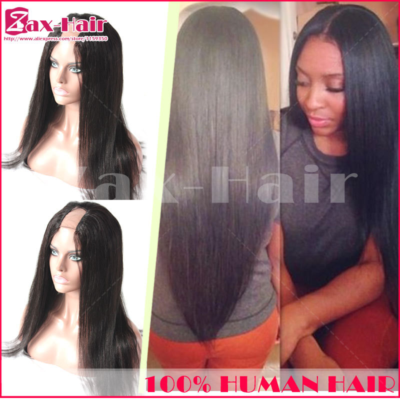 New Arrival 2015 human hair u part wig top quality in stock is_customized 130% 150% 180% density virgin brazilian hair on sale