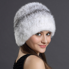 Lady Natural Hats Mink Fur Encryption Fashion Casual caps Hat Winter For Women Beanies Russian 100% Genuine Fur Hats