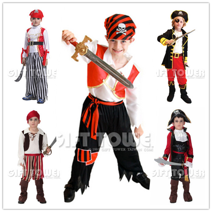 free shipping kids boys pirate costumes/cosplay costumes for boys/halloween cosplay costumes for kids/children cosplay costumes