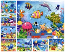 40 pieces The animated cartoon Ocean World puzzle paper sea animals children baby toys gifts( 21*28cm)