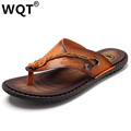 2017 New Summer Fashion Genuine Leather Sandals Men Flip Flops Casual Men Sandalias Hombre Beach Slippers