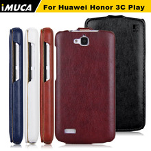 100% original leather case for Huawei Honor 3C Play Hol-T00 5.0″ Vertical Flip Cover Mobile Phone Bags & Cases Accessories