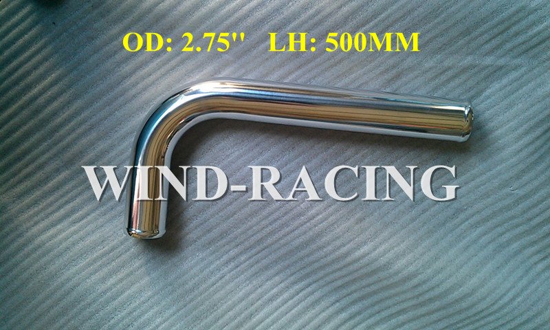ENGINE PARTS L PIPE 2 75 inch OD 500MM CENTERLINE LENGTH POLISHED ALUMINUM PIPE DIY TURBO