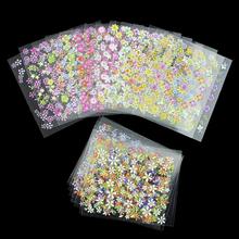 24 Designs Lot Beauty Flowers Nail Stickers 3D Nail Art Decotations Glitter Manicure Diy Tools For