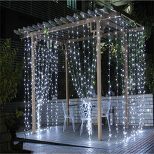2016 3M x 3M 300 LED Outdoor Home Warm White Christmas Decorative xmas String Fairy Curtain Garlands Party Lights For Wedding