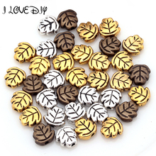Wholesale 100 Pcs Tibetan Gold Bronze Silver Leaf Spacer Beads for DIY jewelry Findings 7mm