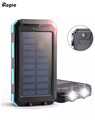 iRepie Portable USB 10000mAh Solar waterproof Charge battery LED Light Travel Universal Compass Outdoor Powerbank for