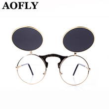 VINTAGE STEAMPUNK Sunglasses round Designer steam punk Metal OCULOS de sol women COATING SUNGLASSES Men Retro