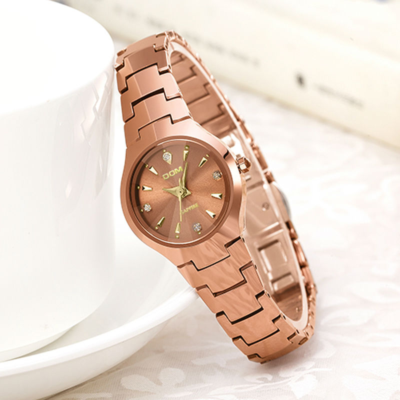 DOM 2015 Womens Watches Top Brand  Tungsten Steel Watch Fashion Quartz Wristwatches Luxury Brand Watch For Women Business Watche