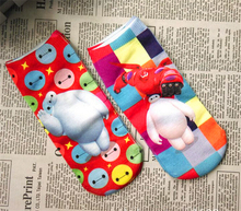 1Pairs lot 2015 Children Girls Kids Socks Summer Cotton Big Hero 6 Baymax Boys Socks Cartoon