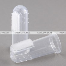 Free Shipping 1 Pcs Soft Silicone Safe Baby Kids Finger Toothbrush Gum Brush For Clear Massage