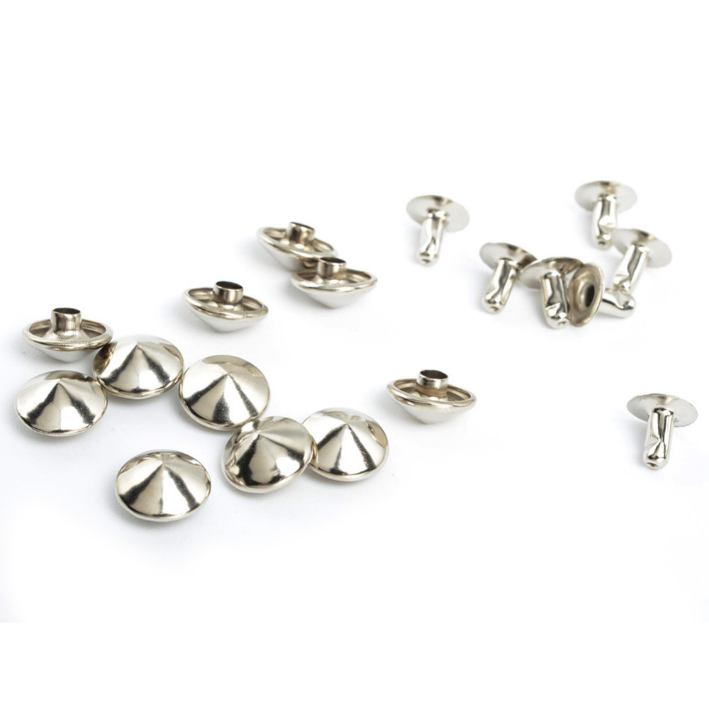 Description Picture 2 of item100pcs Iron Thorn Round Studs Rivet Spots for Sewing Rivet Punk Bag Belt 10mm Apparel Sewing Garment Rivet Remaches para cuero