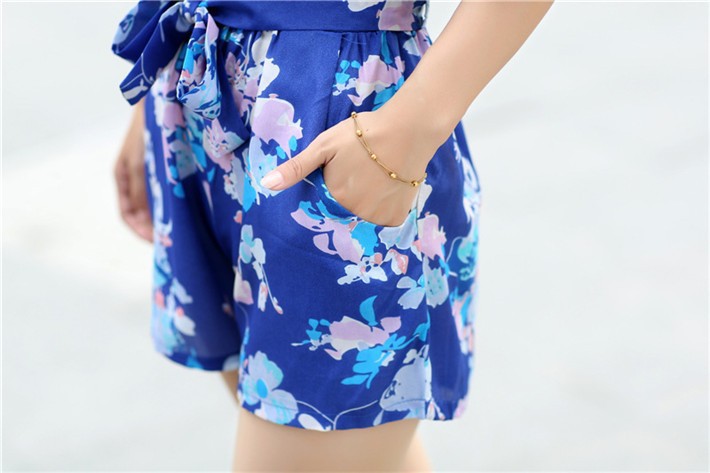 2015-Summer-Style-Women-Fashion-Short-Jumpsuits-and-Rompers-Floral-Printed-Women-Short-Sleeve-Chiffon-Overalls-CL02627