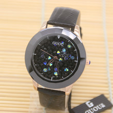 2016 GUOU Quality Luxury Brand Diamond Women Dress Watches Crystal Casual Bracelet Wristwatches Clock Women Rhinestone Watches