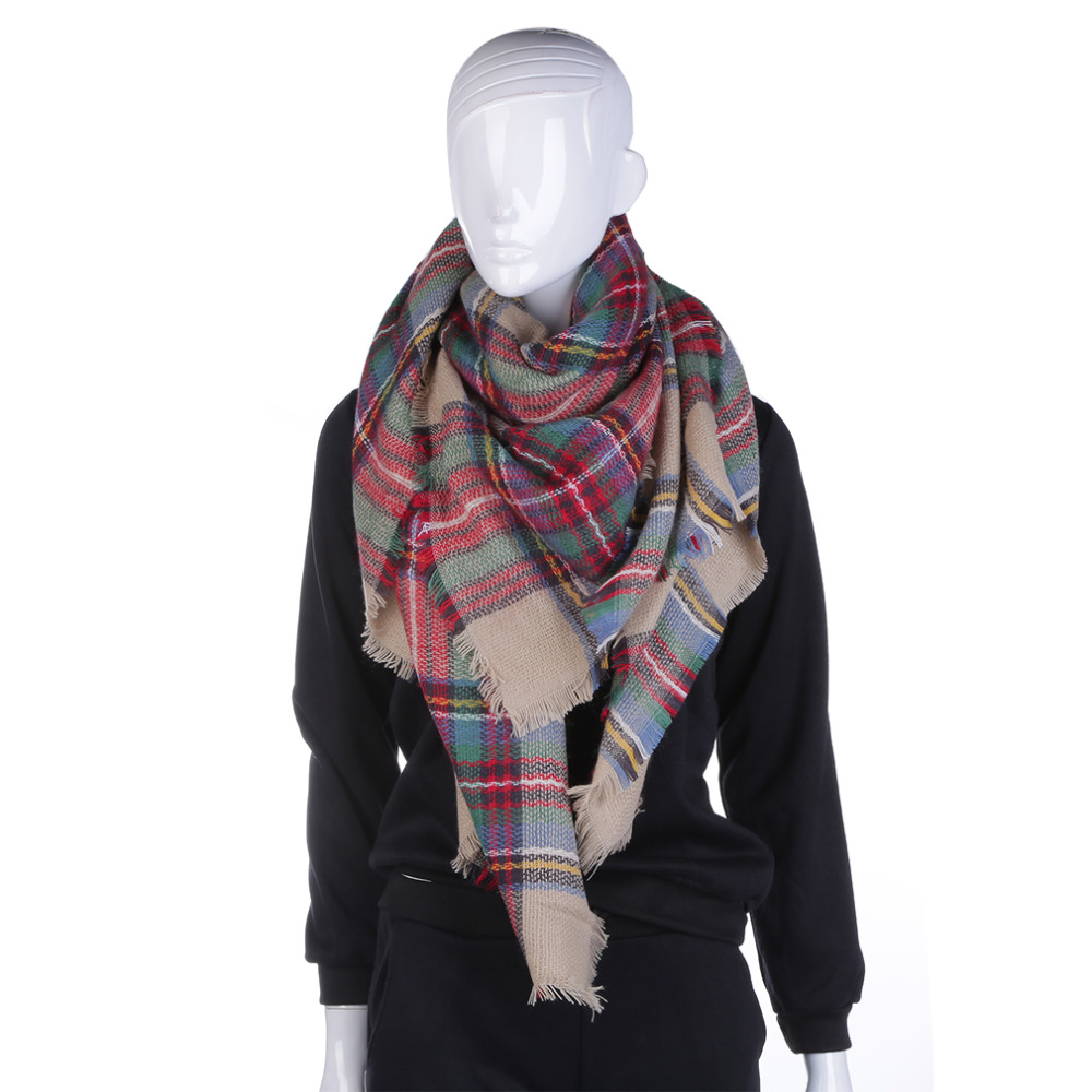 Classic Women Blanket Scarves Oversized font b Tartan b font Shawl Wrap Plaid Multicolor Checked Pashmina