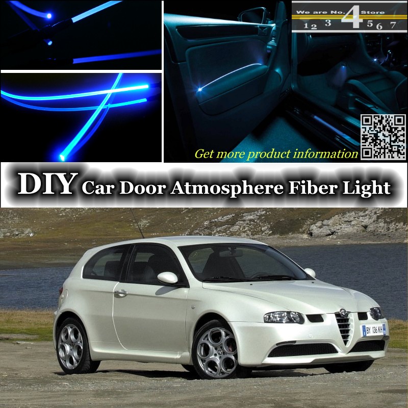 interior Ambient Light Tuning Atmosphere Fiber Optic Band Lights For Alfa Romeo Nuvola AR Door Panel illumination For Tuning