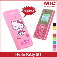Bar unlocked 1800mAh cheap small women kids girls lady cute mini cell phone Hellokitty cartoon mobile phone M1 P454