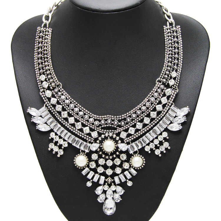 2015 New Fashion Design Bridal Jewelry Vintage Neck Bib Collar Chokers Statement Necklaces Pendants women Evening