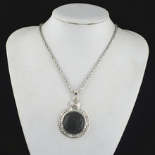 N1A1122 Natural Oval LAVA Stone Necklace Pendant Jewlery Women Vintage Look Tibet Alloy wholesaler Price