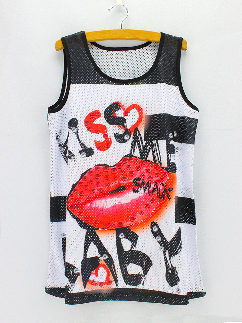 Fashion Novelty Letters Red Lips Print Women S Summer Tank Tops New Cool Holes Fabric Casual Tanks For Girls Low Price Free Ship Casual Tanks Summer Tank Topwoman Summer Tank Top Aliexpress