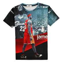 Hot Lebron James 3D Print T-shirt Cleveland 23 Red Cotton Unisex Summer Tee basketball star Shirts Teen Loose Homme Tops