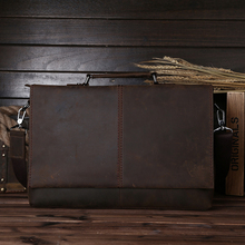 1079,Crazy horse Genuine Leather men bag Vintage men’s briefcase shoulder bussiness Laptop men messenger bags men’s travel bags